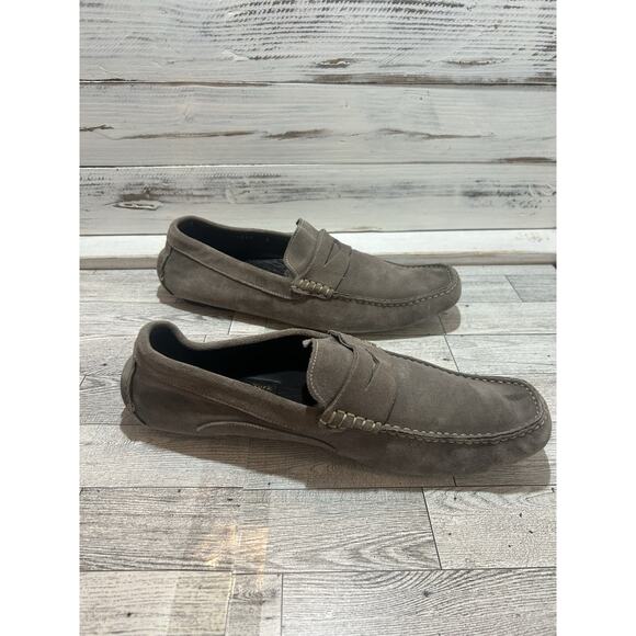 To Boot New York Adam Derrick Suede Driving Shoes Loafers Slip On Gray 9 Italy - Picture 3 of 8